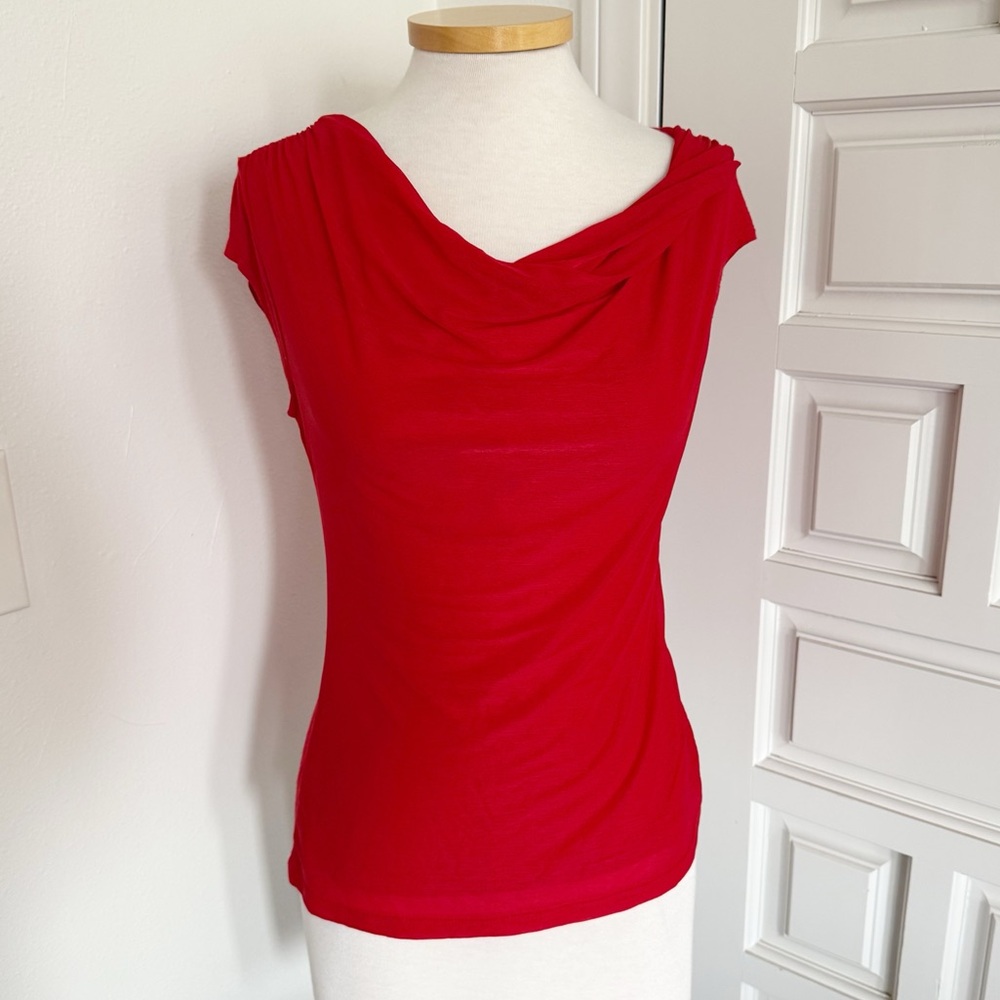 The Limited Vibrant Red Women's Blouse Cap Sleeve Holiday Size XS